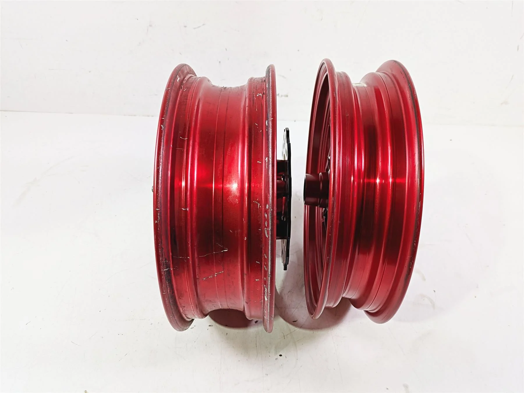 2021 Kawasaki Z125 Pro  Straight Red Front Rear Wheel Rim Set 41073-0674-63D - Image 8