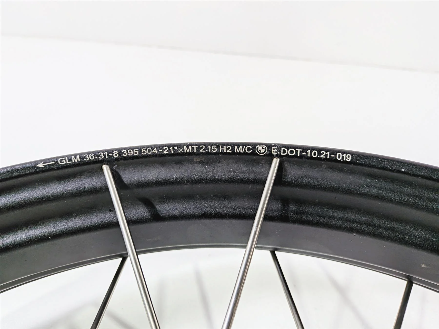 2023 BMW F850GS K81 Front Spoke Wheel Rim 21x2.15 Wobble - Dent 36318395499 - Image 5