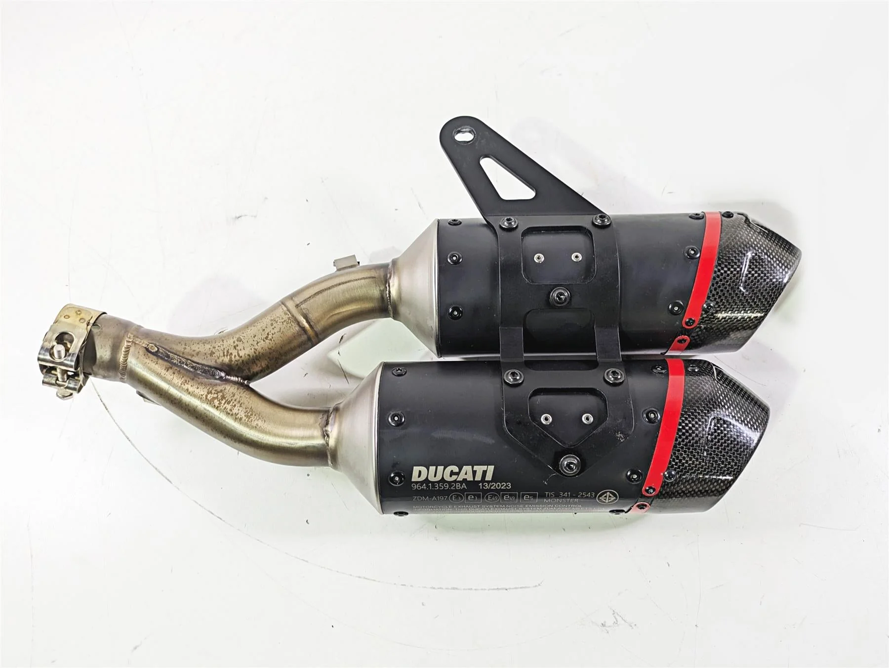 2023 Ducati Monster 937 SP Termignoni Exhaust Muffler & Heat Shield 96413592BA - Image 2