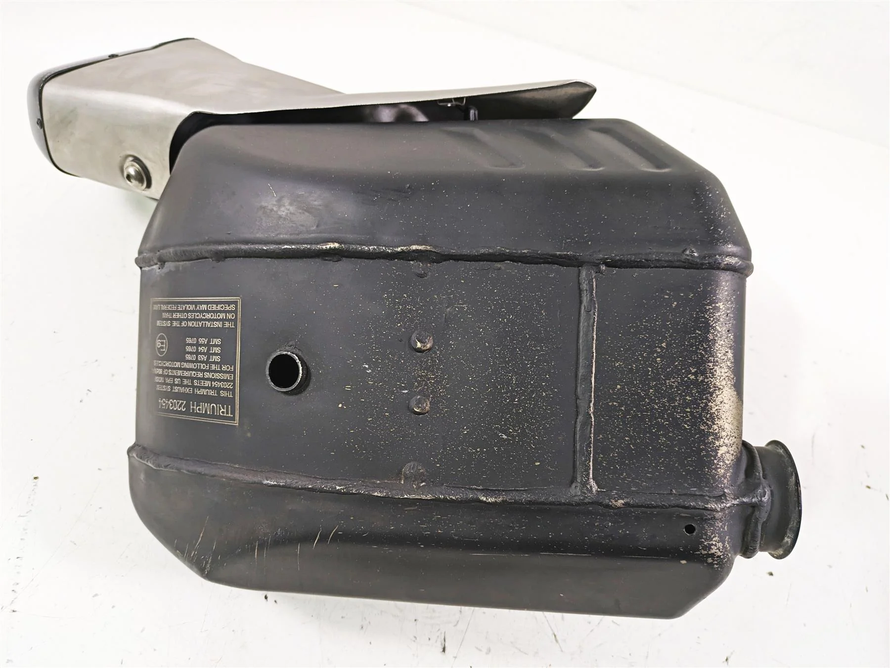 2023 Triumph Street Triple 765 RS Oem Exhaust Muffler Chamber Section T2203454 - Image 10