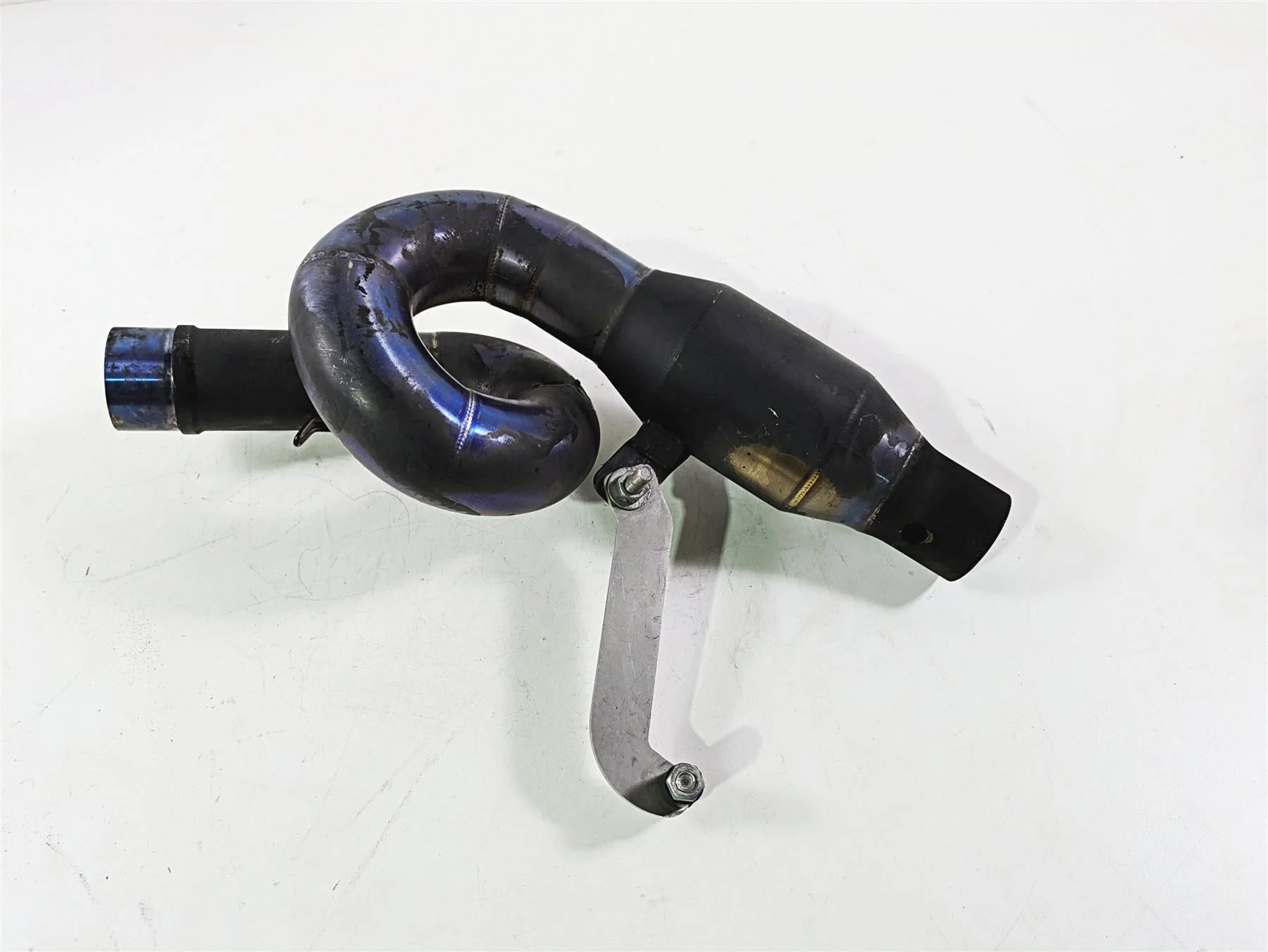 Motorcycle Used Aftermarket Loop Exhaust Mid Pipe Under Belly - Image 3