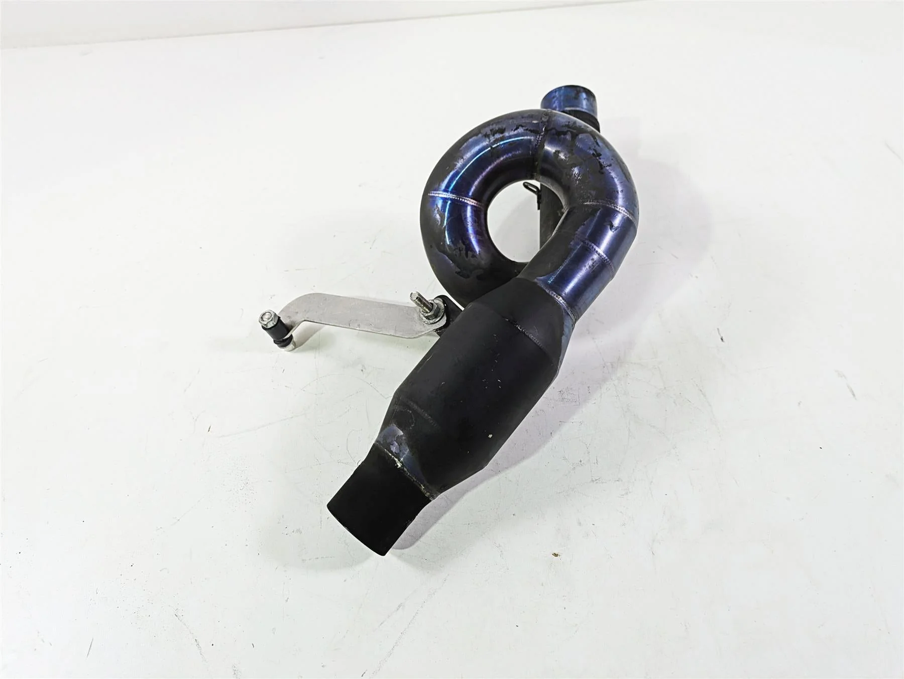 Motorcycle Used Aftermarket Loop Exhaust Mid Pipe Under Belly - Image 4