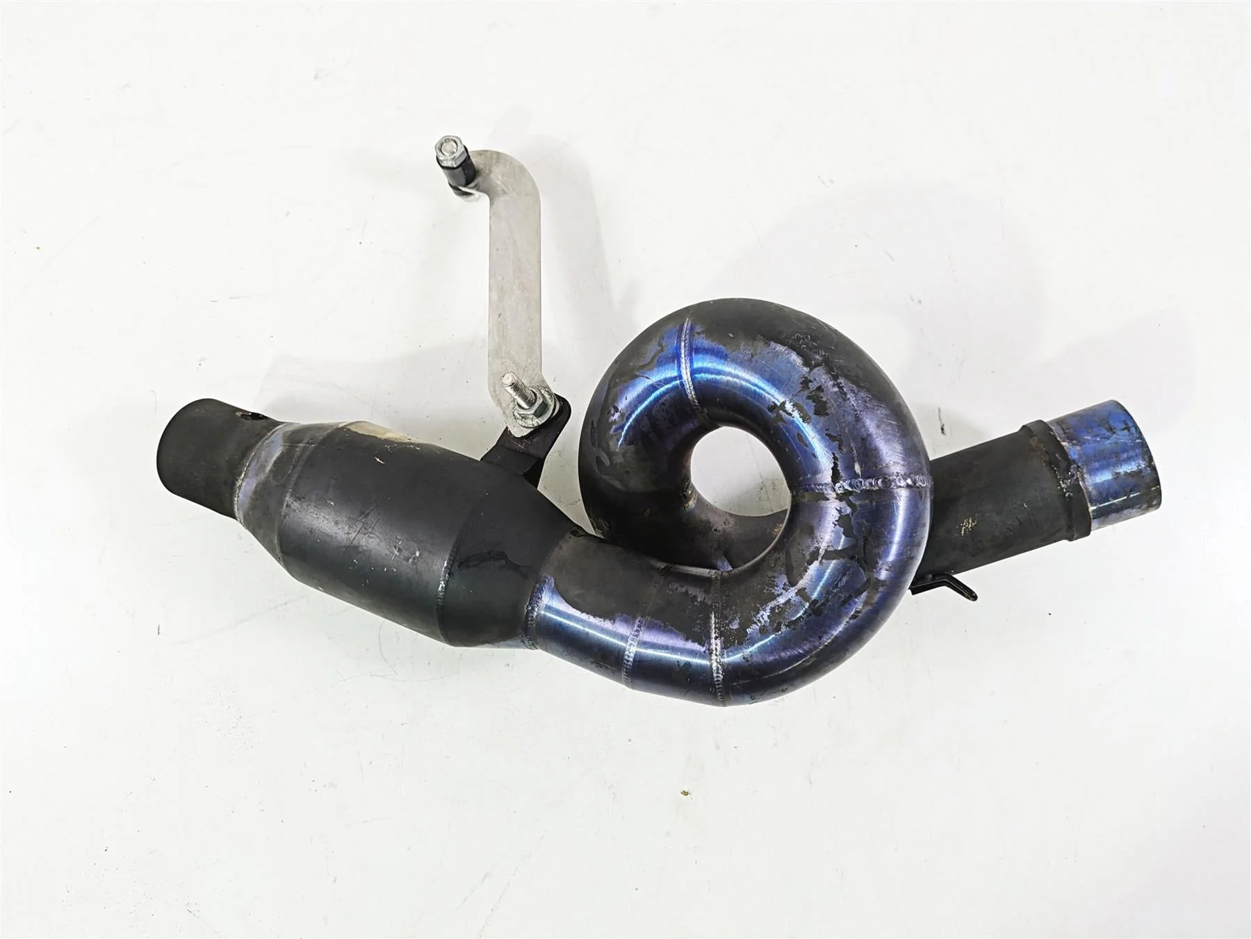 Motorcycle Used Aftermarket Loop Exhaust Mid Pipe Under Belly - Image 5