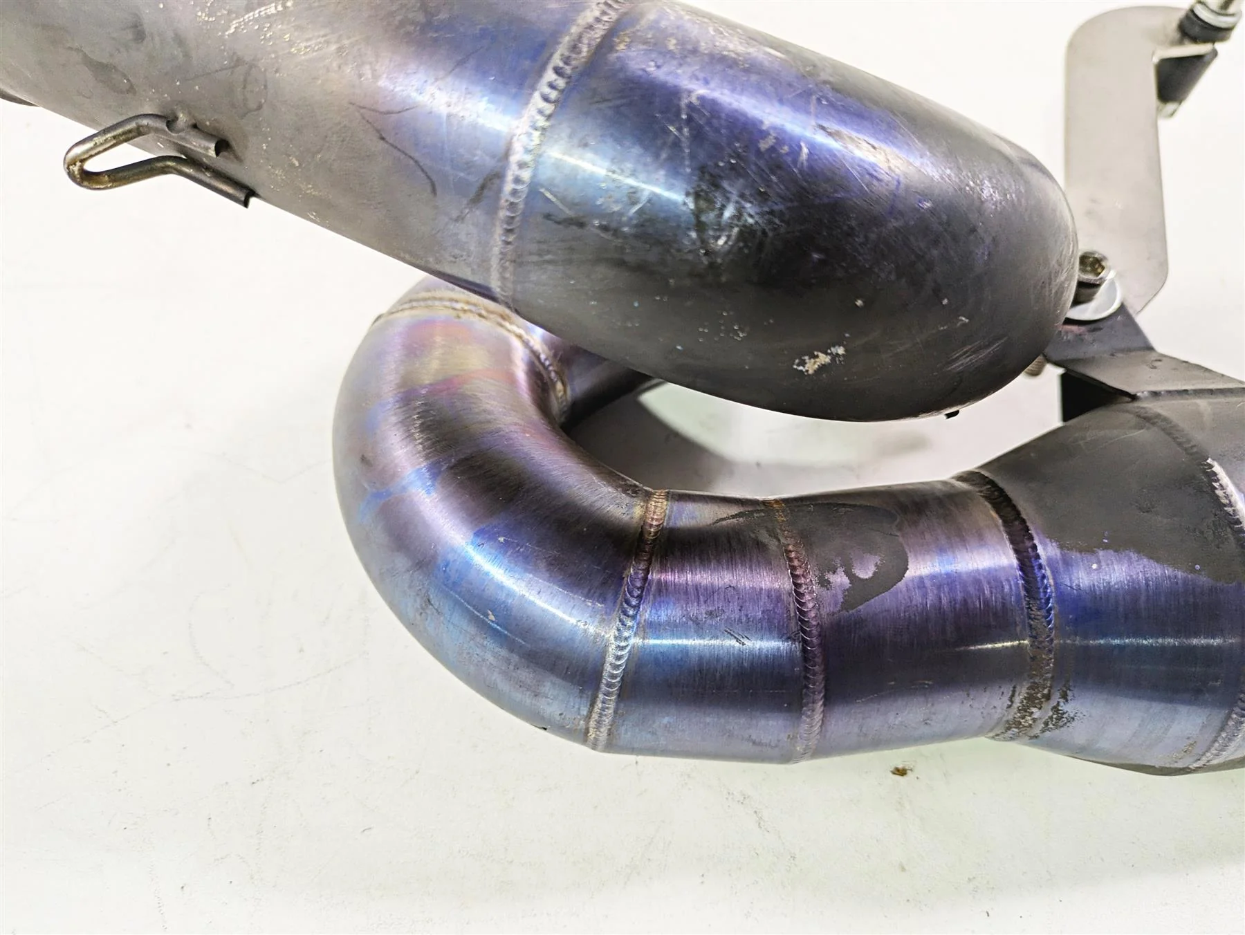 Motorcycle Used Aftermarket Loop Exhaust Mid Pipe Under Belly - Image 9