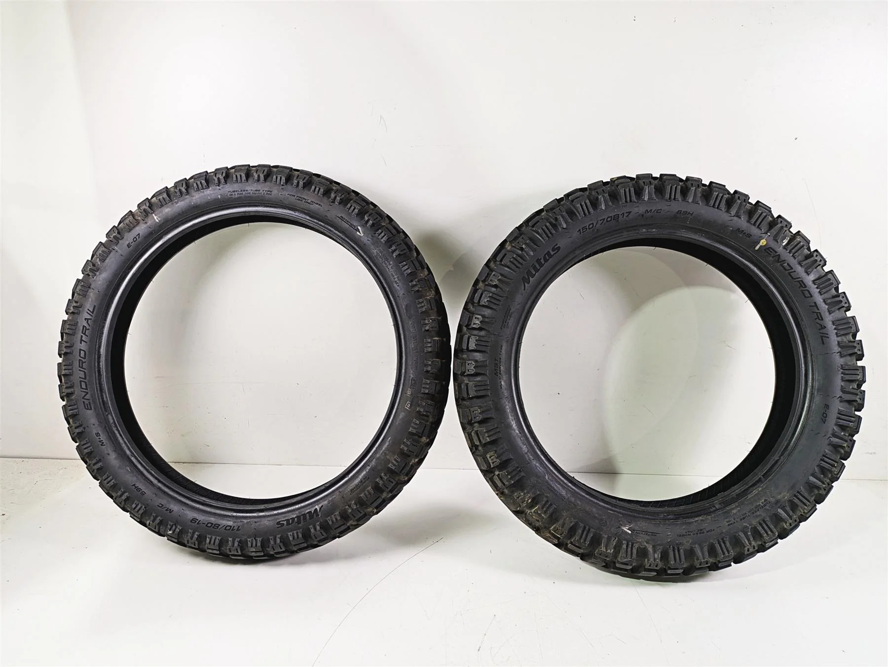 Used Motorcycle Tire Set Mitas Enduro Trail 11/80-19 150/70-17 70001042 - Image 4